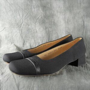 SALVATORE FERRAGAMO Classic Black Pumps Women's Size 8 1/2 Width 4A NARROW‎ ANB